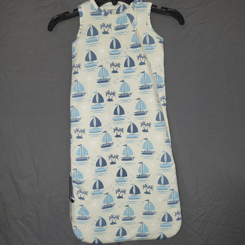 Nwt Baby Boys Size 0-9 Months Nautical Print Sailboat Bamboo Sleep Sack